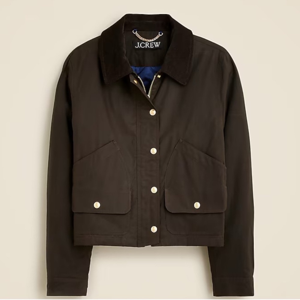 J. Crew Cropped Barn Jacket in ripstop cotton Brown Sz. Small $228 NWT
CC953
